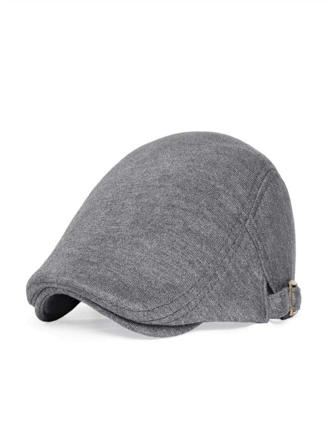 VOBOOM Men Newsboy Cap Cotton Flat Ivy Gatsby Driving Hat (Dark Grey) - Image 1